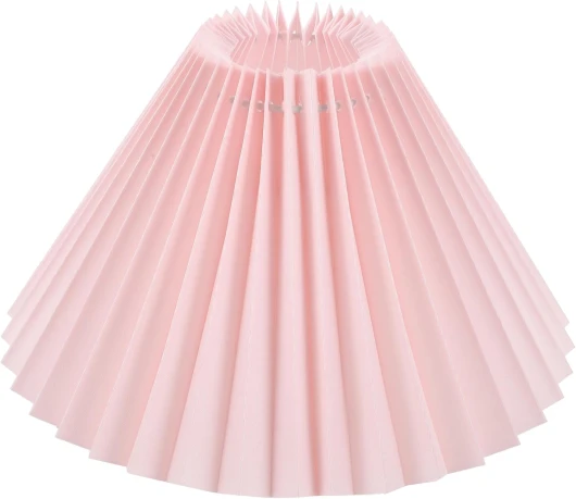 GANAZONO Abat-Jour Plissé Abat-Jour De Table Abat-Jour De Plafond Abat-Jour Pour Lampadaires Plissé Abat-Jour De Chevet Couvercle De Lustre Abat-Jour De Plafond De Tambour Abat-Jour De Remplacement Rose 24x24cm