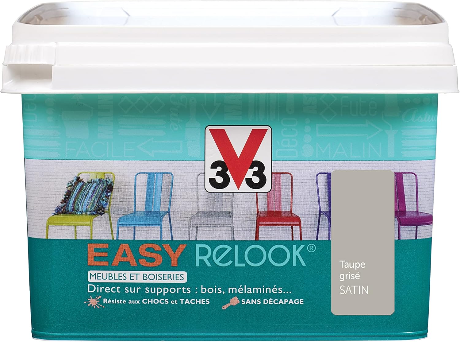 Vernis intérieur Easy relook, Taupe grisé satin 0,5L