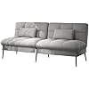 Canapé-lit avec Fonction de Couchage - Housse futon Convertible - Canapé d'angle - Canapé d'invité 3 Places - avec Dossier réglable en Tissu - Gris