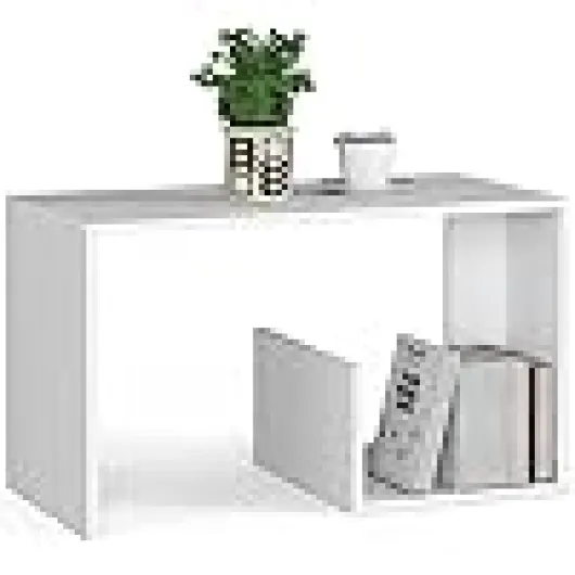 Table de Salon Paul - L80 x H45 x P40 cm - Table Basse Design Moderne - Tables Basses de Salon Base Bar Minimaliste - Tableau Meuble de Rangement Chambre - Panneau Stratifié 16mm Blanc 80x40x45