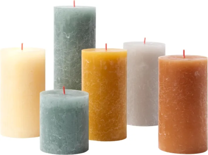Coffret cadeau de bougies rustiques - Ambiance nordique - Boîte de 6 - Longue durée de combustion - Décoration d'intérieur maison - Non parfumée - Cire végétalienne - Sans Nordic Ambiances
