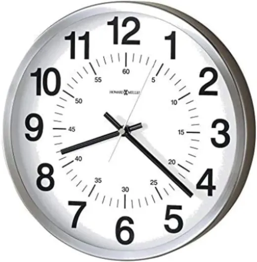 Howard Miller Horloge Murale Easton 625-207 - Boîtier Rond de 30,5 cm en métal Fini Nickel filé, décoration intérieure contemporaine, Cristal de Verre Moderne, Montre à Mouvement à Quartz
