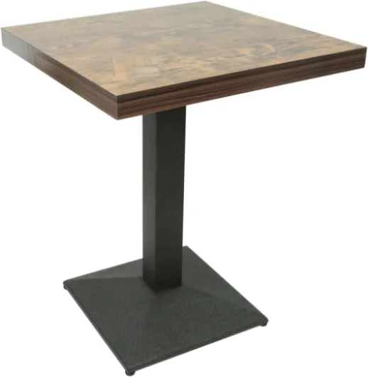 Table de Bar, Table à Manger, Table carrée Industriel Rétro, Table de Bar Bistrot carrée en Bois avec Pied Central, Charge maximale 120KG, (60 x 60 x 75 cm (Horloge)) 60*60*75 Cm (Horloge)