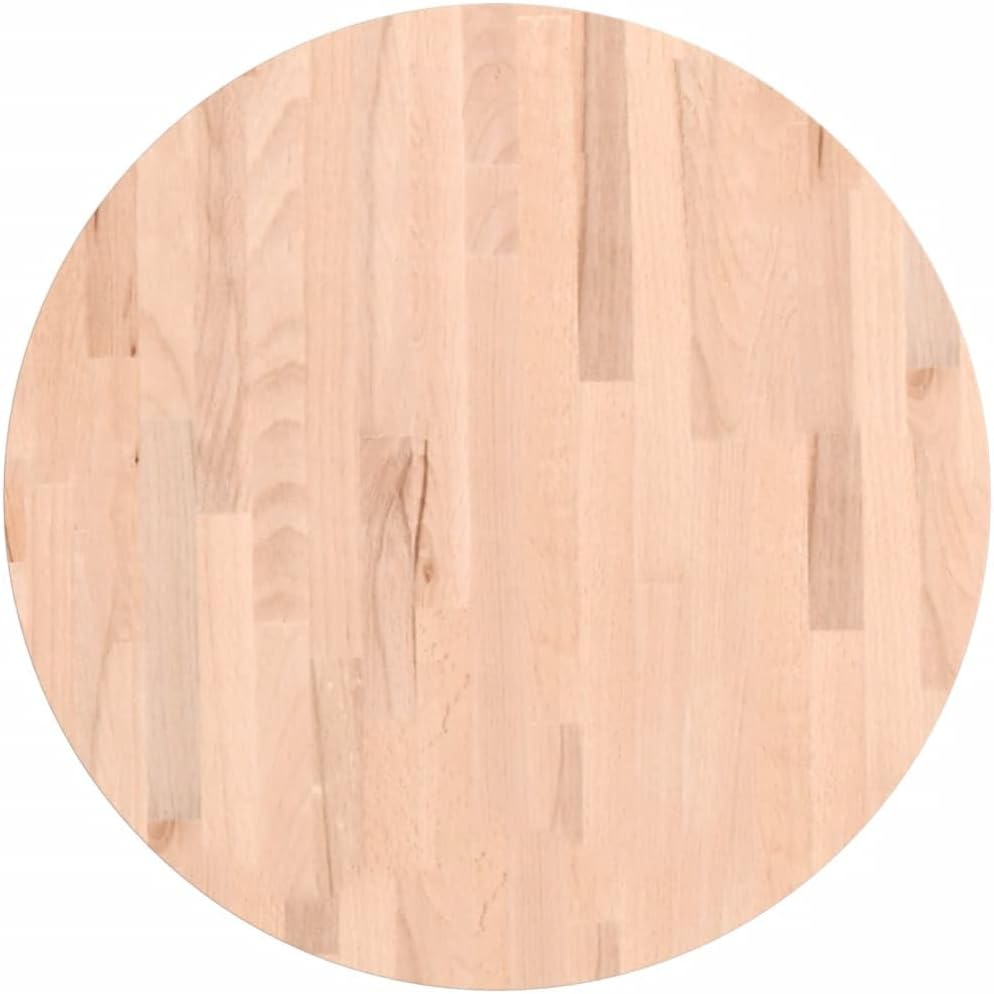Dessus de Table, Plateau de Table de Remplacement, Dessus de Table Basse Salle de Séjour Intérieur, Ø60x2,5 cm Rond Bois Massif de Hêtre