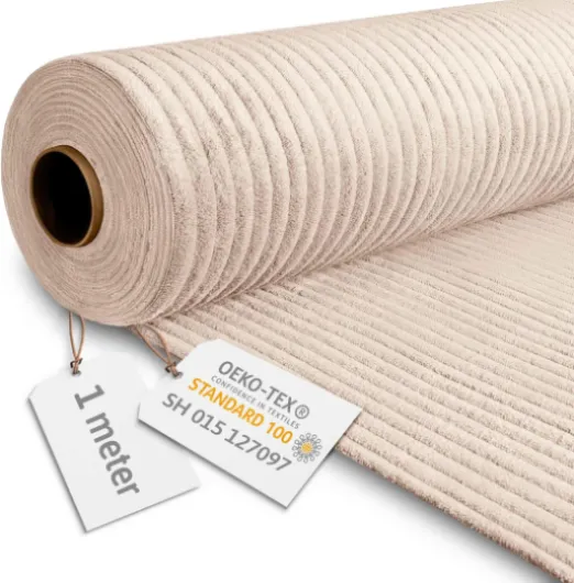 Tissu Velours Côtelé de 380 g/m² 140 cm de large - Rouleau Tissu Velours Ameublement Vanilla Ice 1M Vanilla Ice 1 mètre