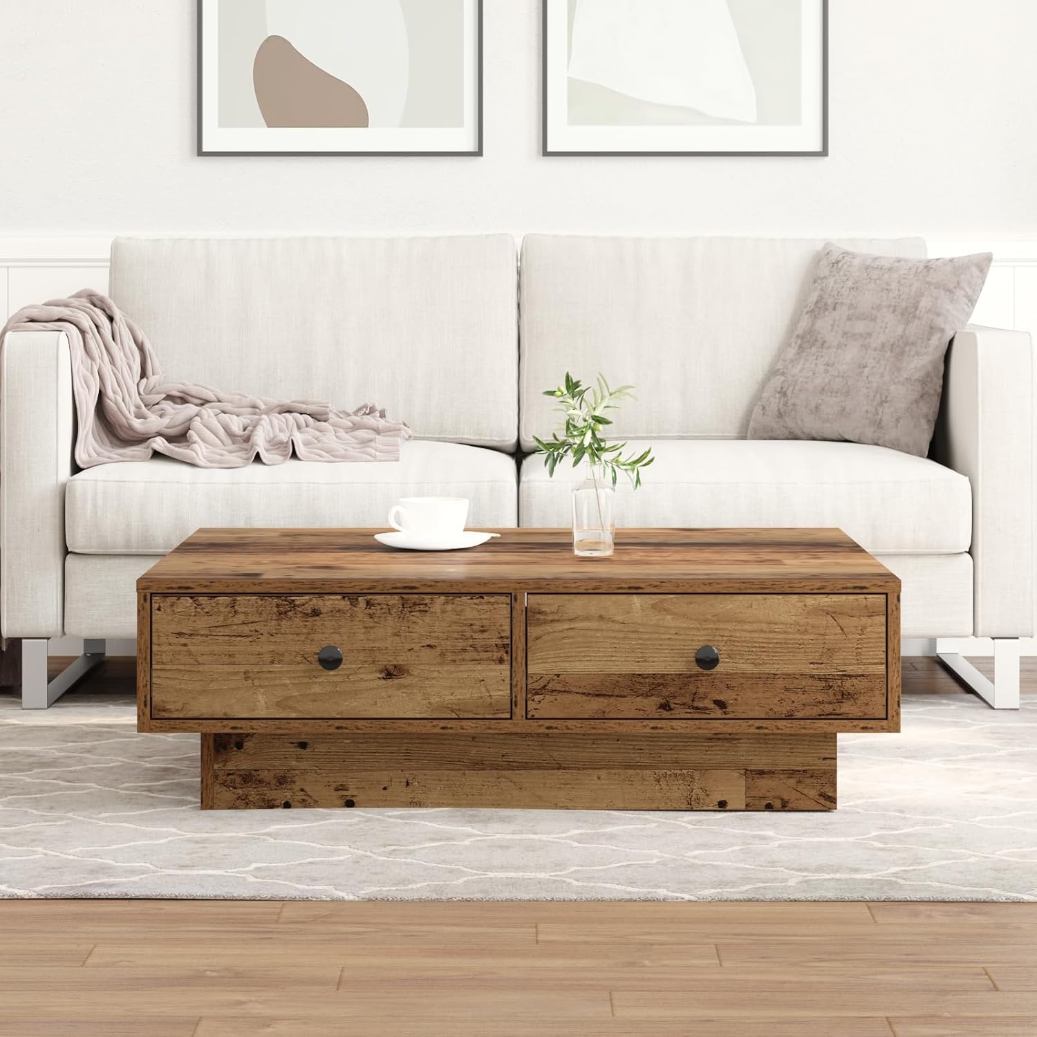 Générique Table Basse Bois Ancien Bois Récupéré 90 x 90 x 28 cm,Tables Basses,29.6KG-868802