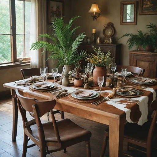 L'élégance rustique des sets de table en peau de vache