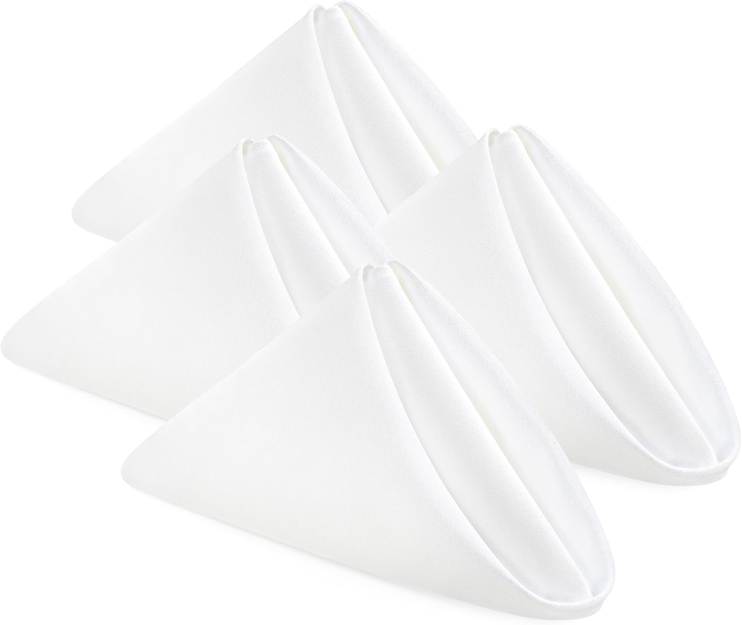 Serviettes en Tissu - Lot de 24 Serviettes de Table en Tissu réutilisables, Douces et Confortables - idéales pour Les événements, Polyester (Blanc, 43x43 cm) 43 x 43 cm(Lot de 24) Blanc