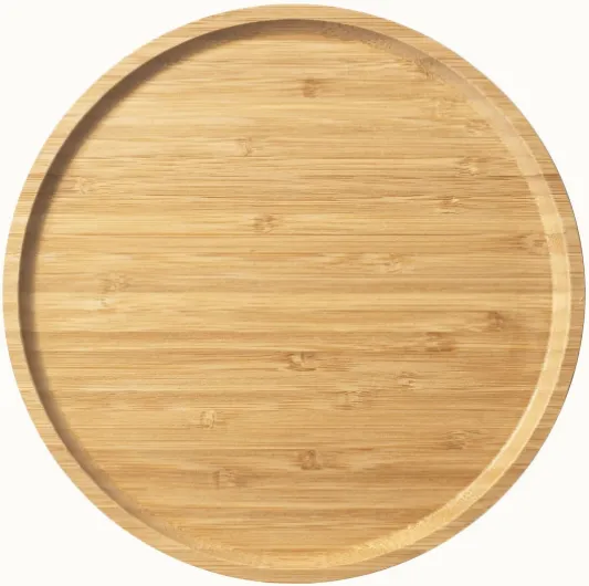 Plateau de Service en Bambou - Plat Rond de Présentation en Bois pour Charcuterie, Fromages, Desserts - 25 x 2 cm 25 x 25 x 2 cm