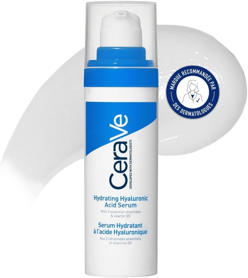 CeraVe - Sérum Hydratant à l'Acide Hyaluronique - Nourrit, Hydrate et Apaise - Diffusion Continue des Actifs - Aux 3 Céramides & Vitamine B5 - Tous Types de Peau - 30 ml