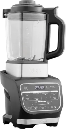 Ninja Foodi Blender Chauffant, 1000W, Capacité 1,7L, 10 Programmes Automatiques, Soupe, Velouté, Compote, Confiture, Smoothie, Brosse et Programme de Nettoyage, Noir HB150EU Blender Chauffant Noir