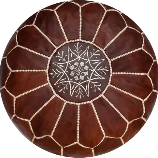 Test Pouf Artisanal Marocain PoufsPillows : un gros bloc de cuir qui fait le job dans le salon