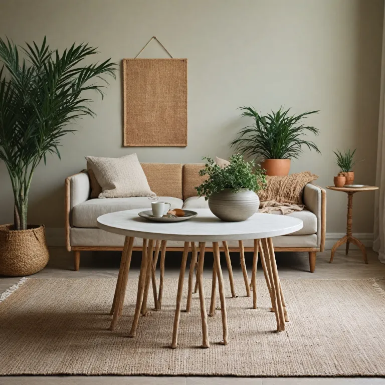 Élégance naturelle d’une table à plateau en bois brut pour un intérieur contemporain