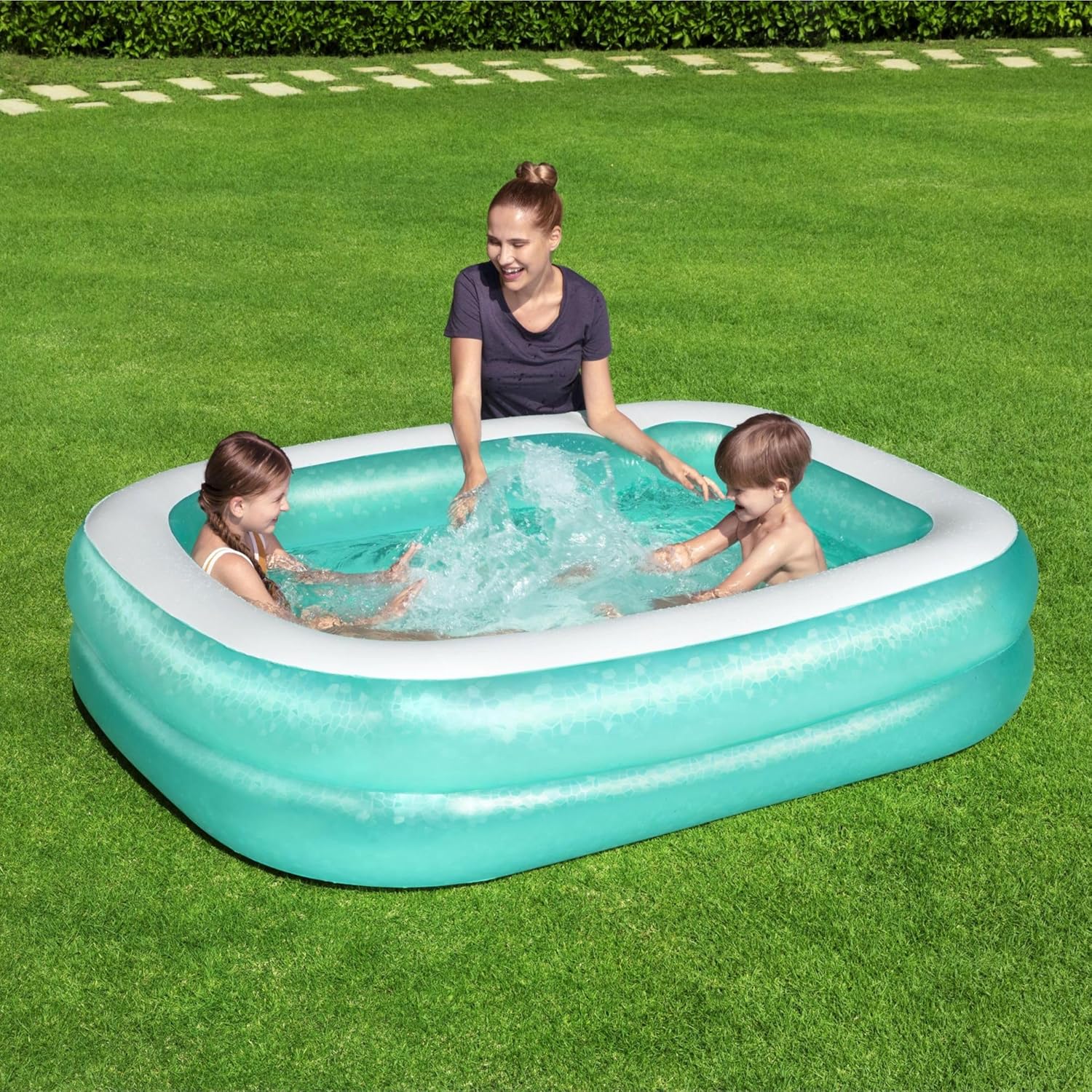 54005 Piscine Gonflable Familiale Translucide 200x146x48 cm 200x146x48 cm Unique