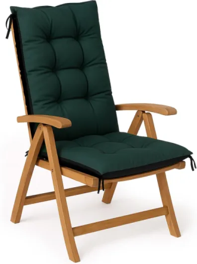 Coussin Chaise Jardin Dossier Haut 50x120 cm - Matelas Siège Extérieur Mobilier Confort Imperméable Rembourrage Épais Protection Vert Terrasse Bain Soleil Vert 50x120 cm