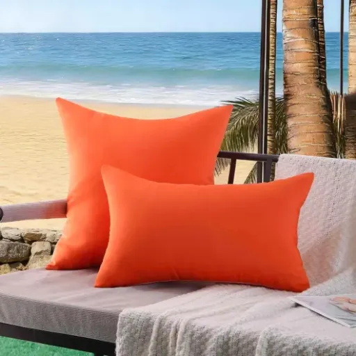 Test housses de coussin ViaElayu 40x40 orange : simples, pas chères, et assez pratiques pour le jardin