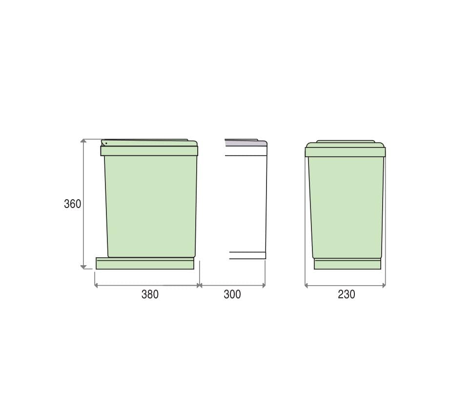 Victory Traditionline Poubelle encastrable 16 l avec lève-couvercle automatique Gris aluminium