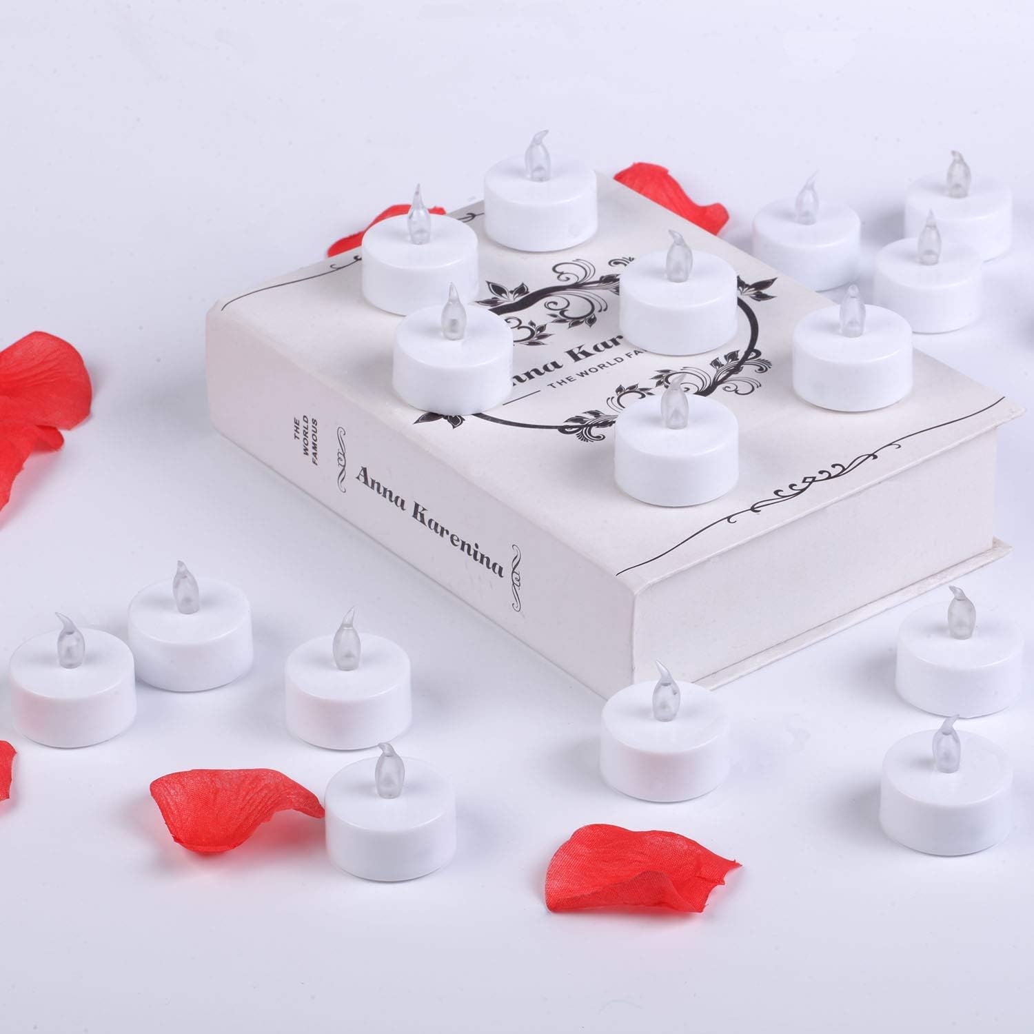 Lot de 100bougies LED Bougies CR2032 piles Bougies Unscented Bougie chauffe-plat sans flamme claire vacillante gefälschte Bougie pour la maison décorations de Noël Mariage Lumière Jaune Chaude 100 Pack