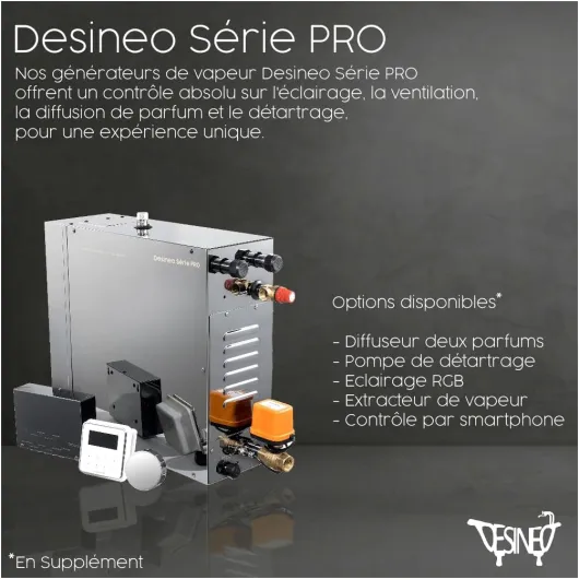 [4Kw] série Professionnel Premium Générateur De Vapeur pour Hammam vidange Automatique et Full Options Possible