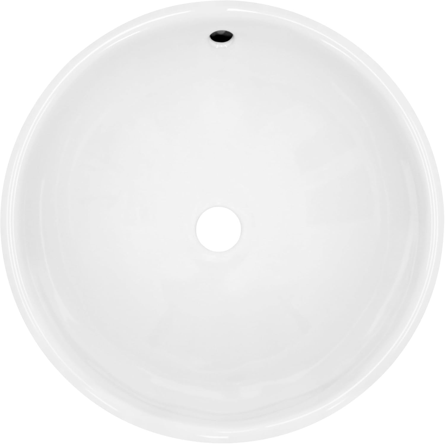Lavabo Vasque à Poser Bassin Évier Lave-Mains Salle de Bain en Céramique - Ø 420 x 170 mm - Rond - Blanc - avec Trop-Plein - Design Moderne pour Intérieur Salle d'eau Cabine de Toilette 420 x 420 x 170 mm - Rond Céramique