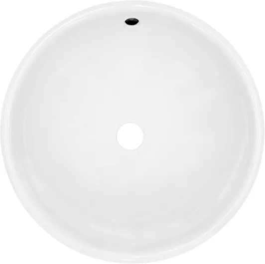 Lavabo Vasque à Poser Bassin Évier Lave-Mains Salle de Bain en Céramique - Ø 420 x 170 mm - Rond - Blanc - avec Trop-Plein - Design Moderne pour Intérieur Salle d'eau Cabine de Toilette 420 x 420 x 170 mm - Rond Céramique