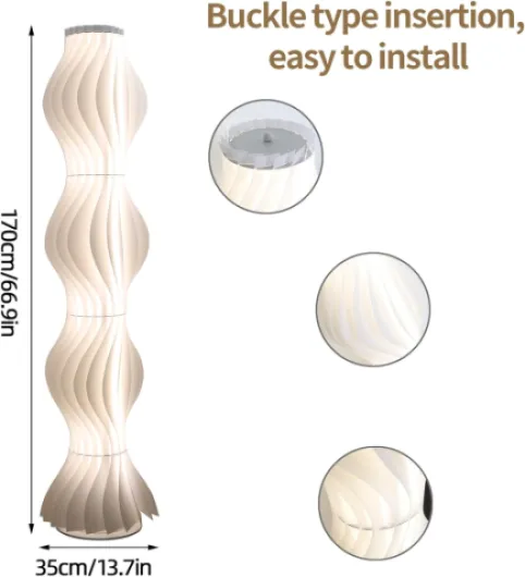 Lampadaire sur Pied Salon Moderne, lampadaire sur pied en Acrylique avec LED 3 Températures de Couleur, Lampe sur Pied Design Artistique Unique, Hauteur 170cm pour Salon, Chambre, Bureau Art déco