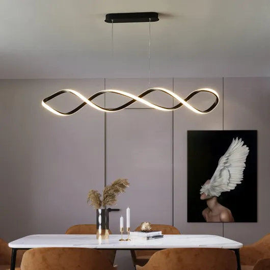 Lampe Suspendue LED Réglable Noire Avec Télécommande - Moderne pour Salle à Manger, Salon, Chambre, Cuisine - Lampe de Bureau (Noir, L80cm) L80cm Noir