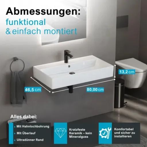 Test Aqua Bagno vasque à poser 80 cm : le lavabo rectangulaire qui mise tout sur le look