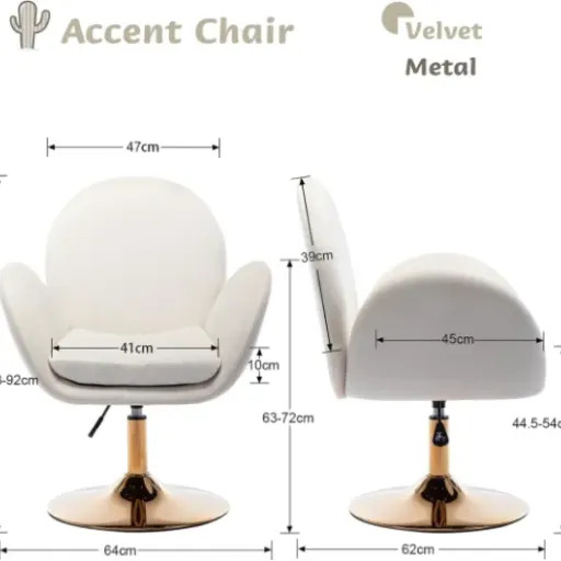 Test DAYALANE Fauteuil Pivotant Velours : le siège de coiffeuse qui fait aussi fauteuil de bureau d’appoint
