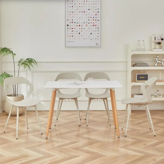 Lot de 6 Chaises de Salle à Manger ou Chaise de Bureau avec Pieds en Métal, Chaises de Cuisine pour Salon, Salle à Manger, Salle de Réunion, Beige+Beige Beige+beige Lot de 6
