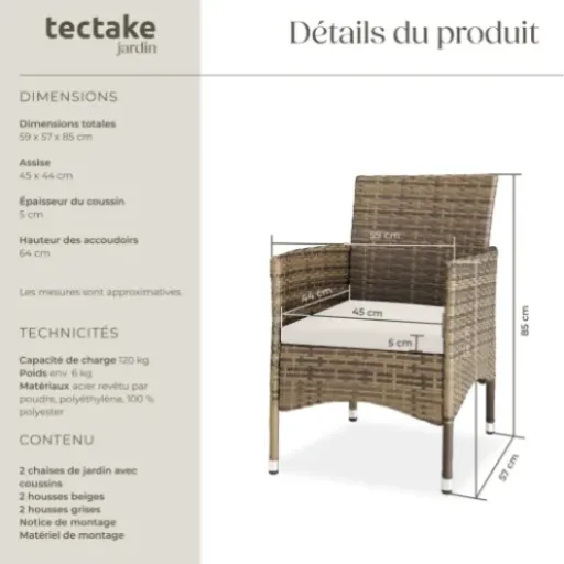 Test tectake Nantes : deux fauteuils de jardin qui font le job sans exploser le budget