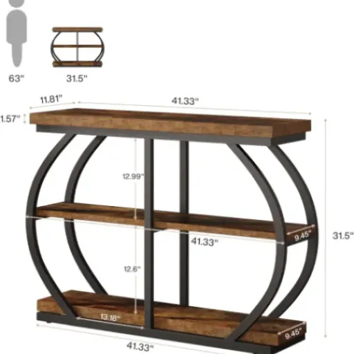 Test Tribesigns Table console industrielle 104,9 cm : la petite étagère qui range proprement l’entrée