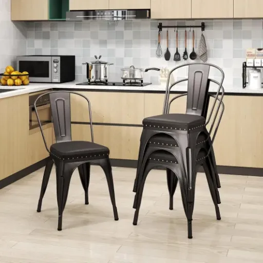 Test COSTWAY Lot 4 Chaises Tolix métal : le pack industriel qui fait le job sans chichi