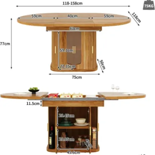 Test Yihomfy Table a Manger Extensible : la table ronde qui cache du rangement (et des LED)