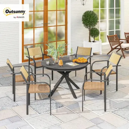 Test Outsunny Table de Jardin Ø118 cm : la grande table ronde qui fait le job sans prise de tête