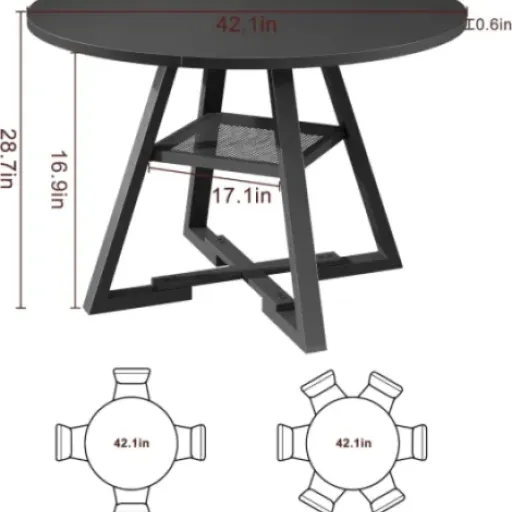 Test Jocoevol Table à Manger Ronde 107 cm : une petite table pratique pour les petits espaces, avec quelques compromis