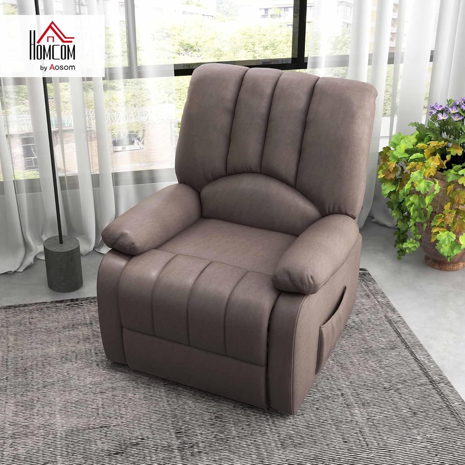 Fauteuil releveur électrique Fauteuil Relax inclinable en Microfibre avec Repose-Pied et télécommande - 86 x 92 x 102 cm - Gris