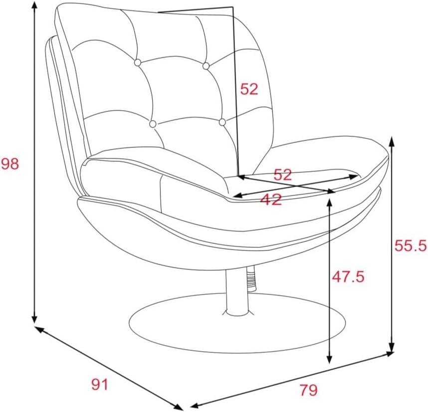 AMADEUS Fauteuil pivotant Magnum Bleu 78 cm x 78 cm x 100 cm