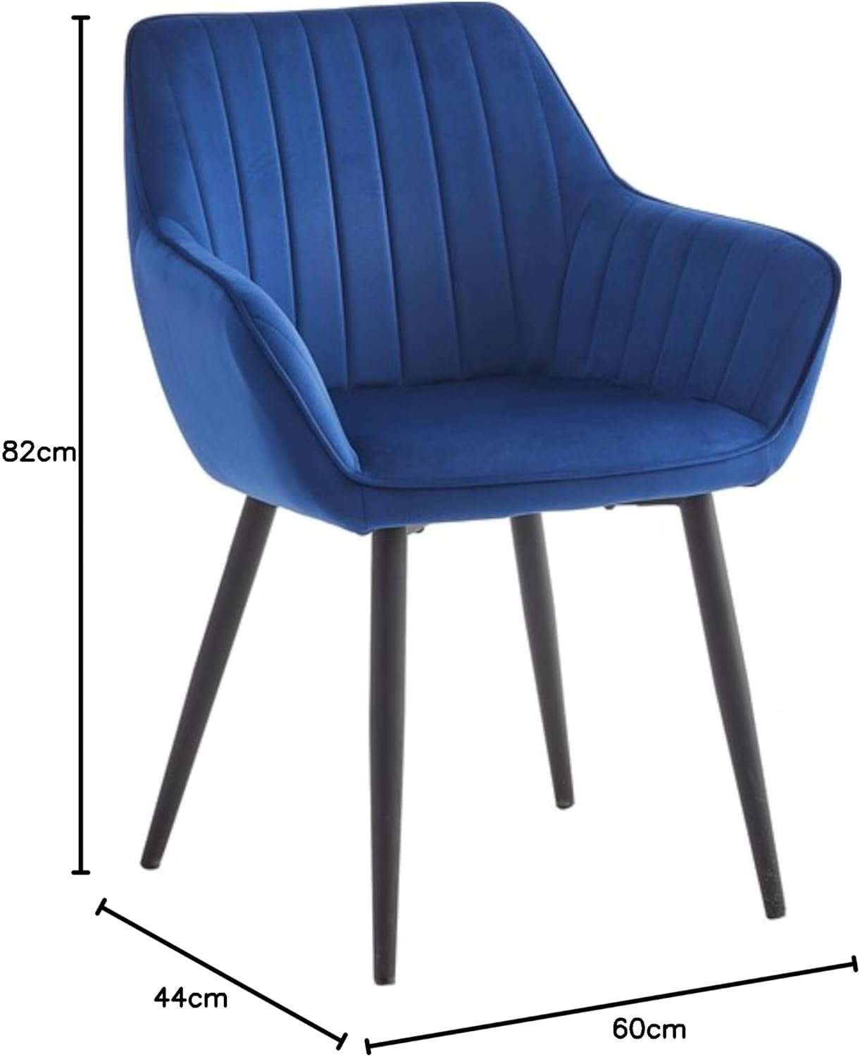 Lot de 4 - Bleu - Chaise de Salle à Manger Moderne Chaise de Cuisine en Velours et métal - Luna 4 Bleu