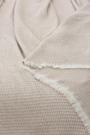 Couverture en Coton Extra Douce avec Motif Gaufre, Couvre-lit Multifonction Four Seasons pour canapé, lit, Housse décorative et Couverture écharpe Beige Sable 120 x 180 cm Taille individuelle Beige Sable