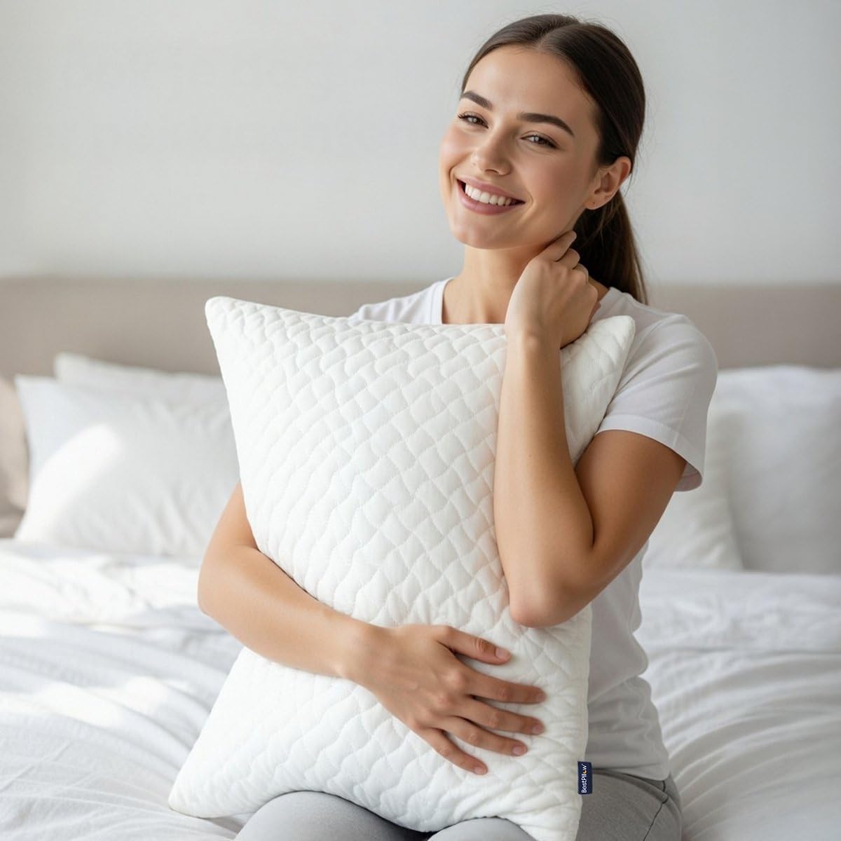 Oreiller Ergonomique Cervical en Mousse à Mémoire de Forme – Soutien Ergonomique Nuque et Épaules – Fermeté Personnalisable – Oreiller Memoire Forme – Dormeurs Côté et Dos – BestPillow