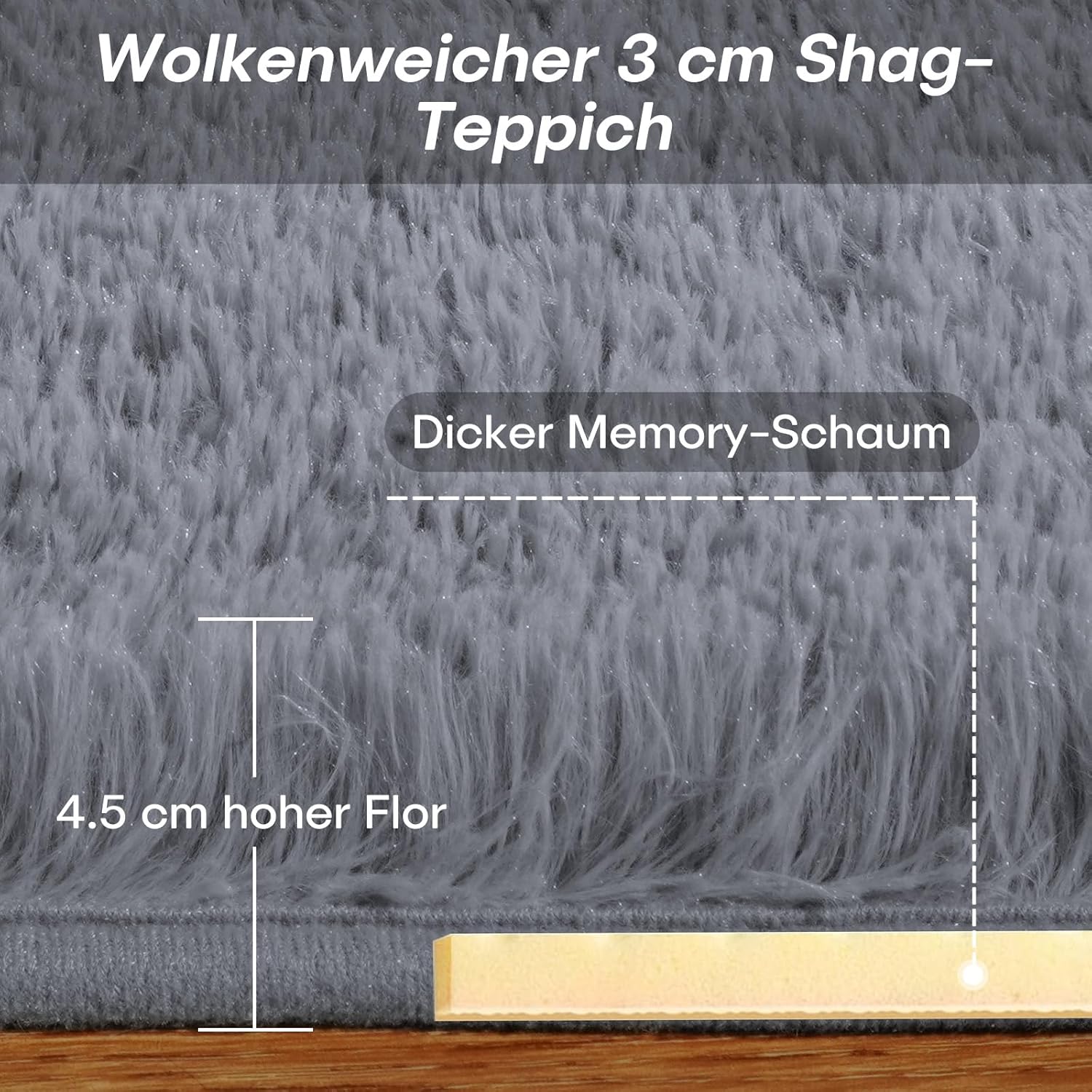 FVVRAX Tapis Shaggy à poils longs 120x180 cm Gris - Tapis Shaggy extra doux et antidérapant pour salon, chambre à coucher - Tapis moelleux pour enfants et animaux de compagnie 120 x 180 cm Gris