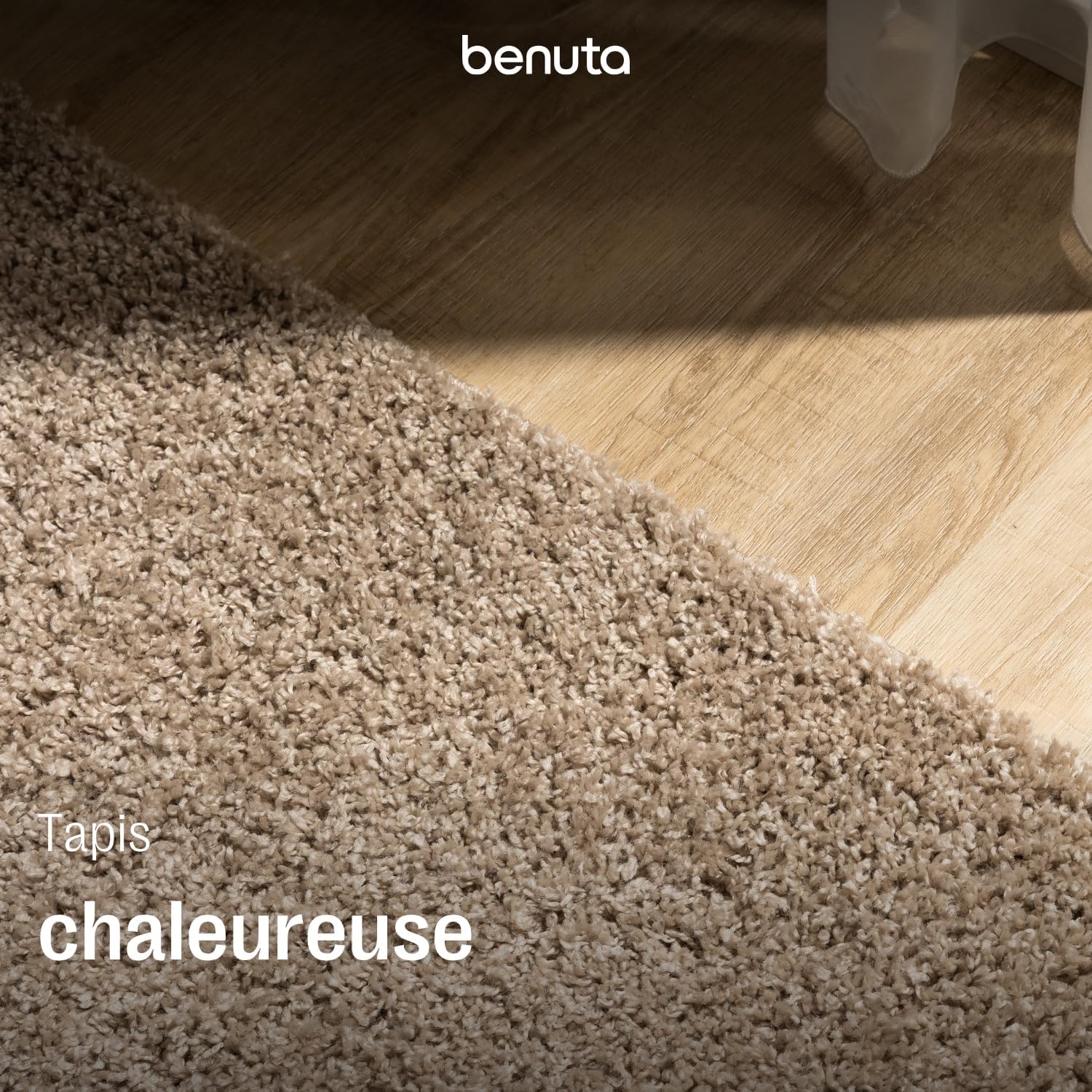 Basic Tapis Poil Long Sohari - Beige 60x120 cm - Lavable - Minimaliste - Doux - pour Chambre, Couloir, Salle à Manger - Compatible avec Chauffage au Sol Beige 60 x 120 cm (Rectangulaire)