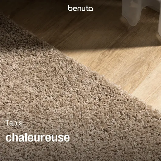 Basic Tapis Poil Long Sohari - Beige 60x120 cm - Lavable - Minimaliste - Doux - pour Chambre, Couloir, Salle à Manger - Compatible avec Chauffage au Sol Beige 60 x 120 cm (Rectangulaire)