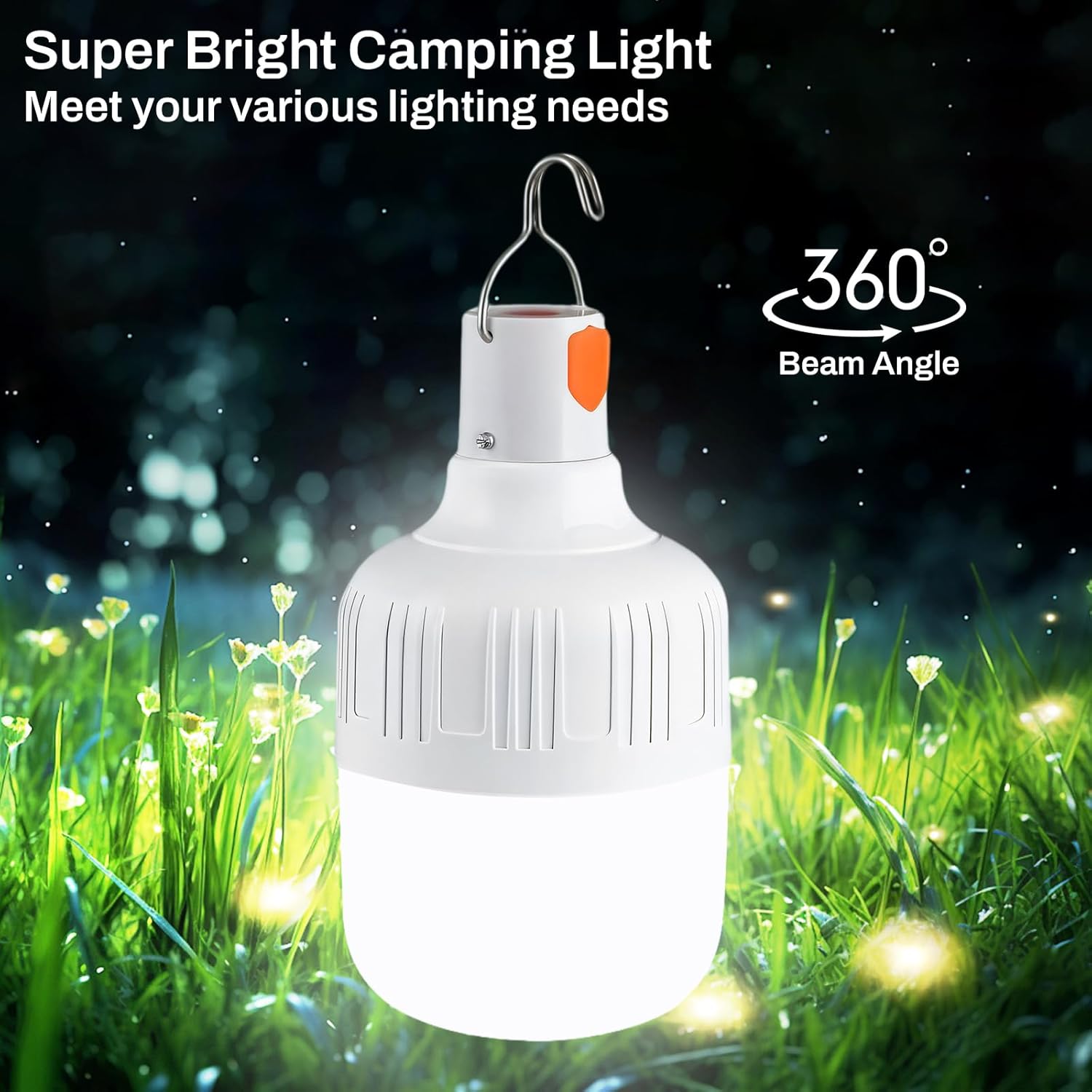 Lot de 2 Lanterne Camping LED, Lampe Camping Rechargeable, 3 Modes, 500 Lumens, Lumière d'extérieur portable pour Tente, Pêche, Randonnée, Urgence, Garage 2 Pack