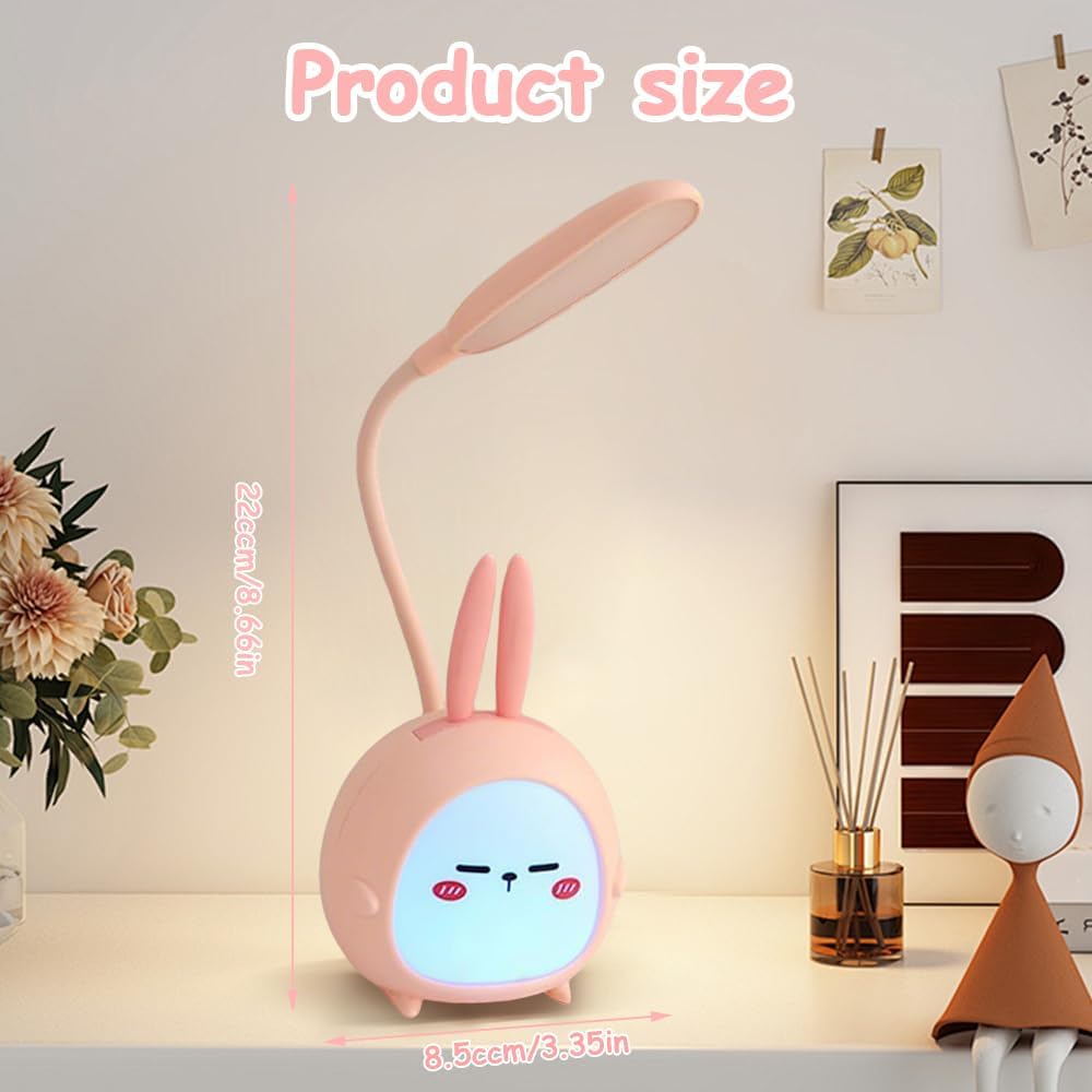 Lampe de Bureau LED, Lampe Bureau Enfant, Rechargeable par USB, Lumiere Sans Fil Pour Bureau et Chevet, Cadeau pour Enfants, Garçons, Filles, Amis, Rose [Classe énergétique A]