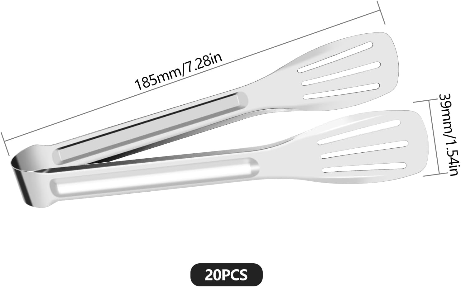 20 Pcs Pinces Cuisine,7 Pouces Pinces de Service Pince à Salade Inox pour Cuisine Cuisson BBQ Friture Buffet Salade Grillades