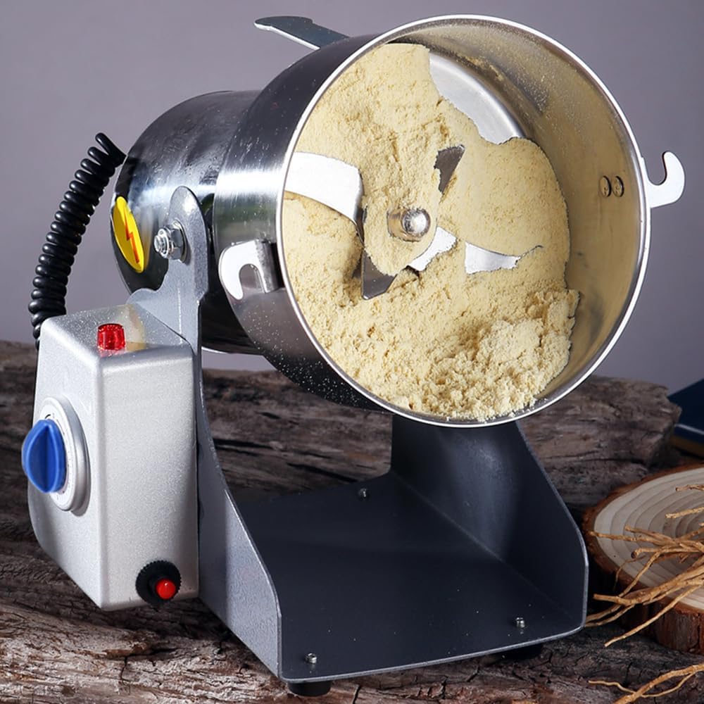 Moulin à épices Électrique 800 g, 1400 W Haute Vitesse, Broyeur à Grains Acier Inoxydable, Type Oscillant, Domestique & Petit Commerce, pour moudre café, céréales, épices, herbes, graines et farine