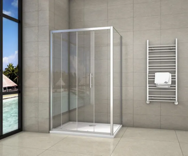 Cabine de douche 120x90x190cm porte de douche + paroi latérale