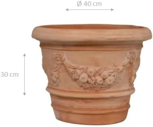 Biscottini Pot de Fleur Interieur L40xPR40xH30 - Pot de Fleur en Terre cuit - Pots de Fleurs - jardinieres Exterieur - Décoration - Pot en Terre Cuite - Pot Terre Cuite
